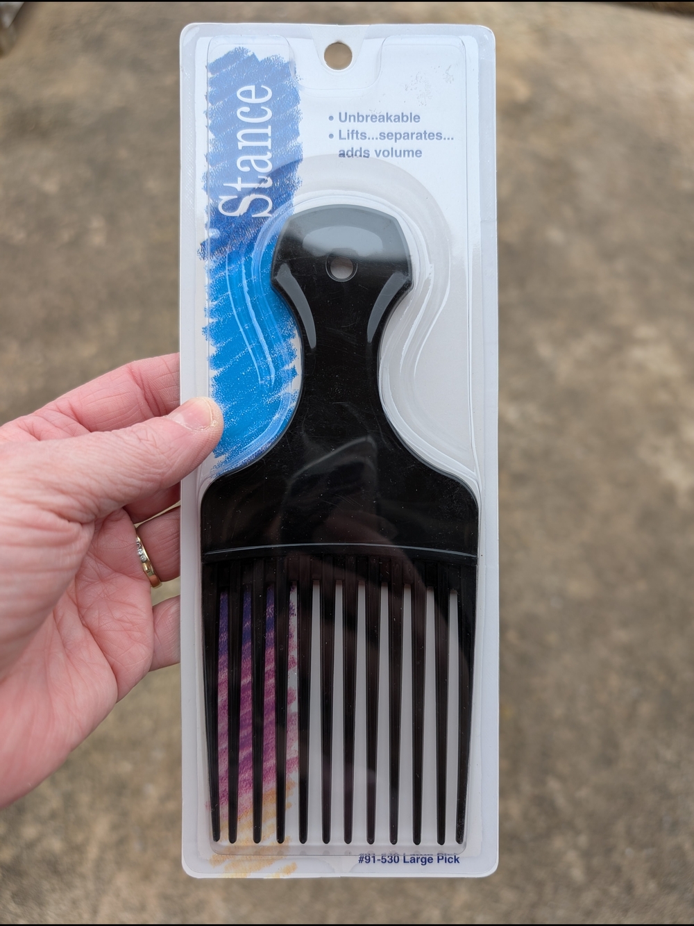 Stance Large Hair Pick - Black #91-530